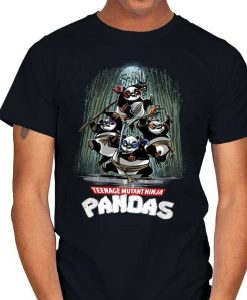 the Teenage Mutant Ninja Turtles and pandas t-shirt