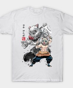 Demon slayer Inosuke sumi-e t-shirt