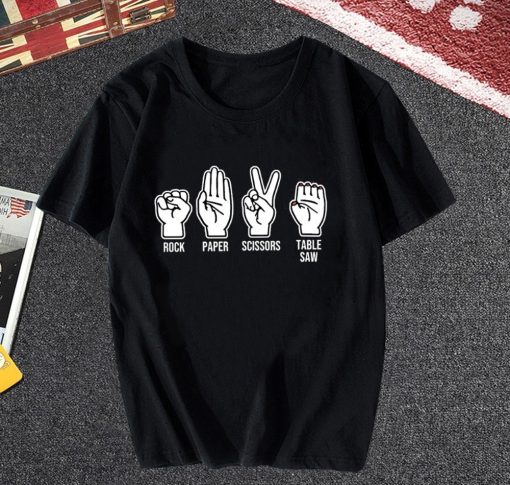 Rock Paper Scissors Table Saw Tshirt