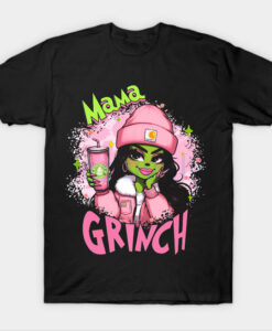 mama grinch pink T-shirt