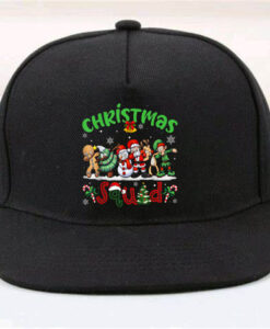 christmas squad santa reindeer snowman funny xmas Adjustable Cap