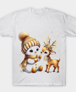 manusia salju dan rusa T-shirt