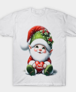 merry chridmast green White T-shirt
