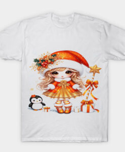 snow princes orange White T-shirt