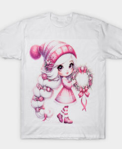 snow princes pink White T-shirt