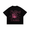 pinky falling down black t-shirt
